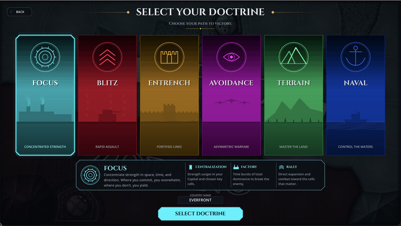Doctrine selection screen